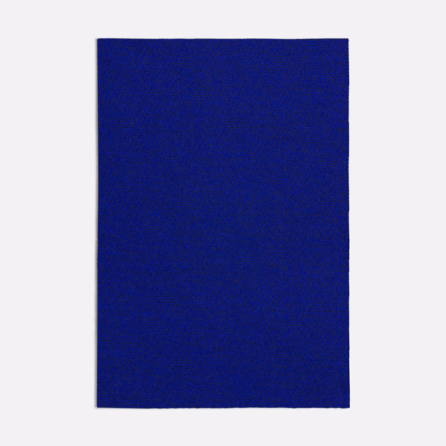 Deep cobalt blue plain fabric swatch with a subtle, fine woven texture