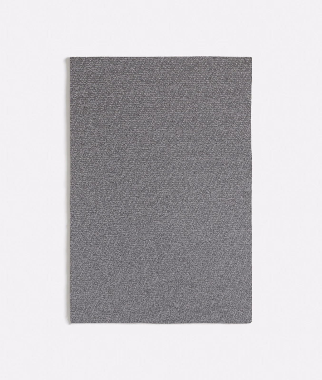 Cool graphite grey swatch with fine horizontal weave and subtle tonal texture