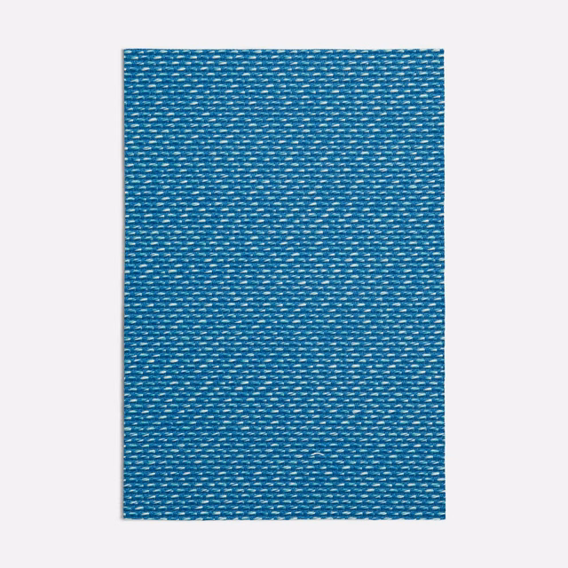 Dark turquoise woven textile with fine pale aqua flecks and compact texture