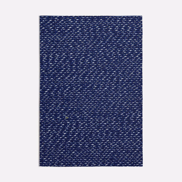 Deep navy woven textile with dense pale flecks and a subtly textured surface