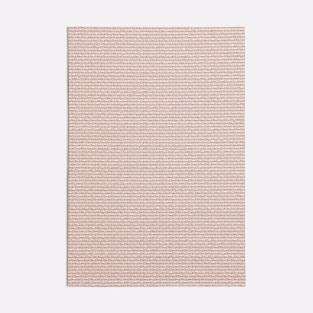 Pale blush pink woven swatch with fine horizontal ridges and softly mottled threads