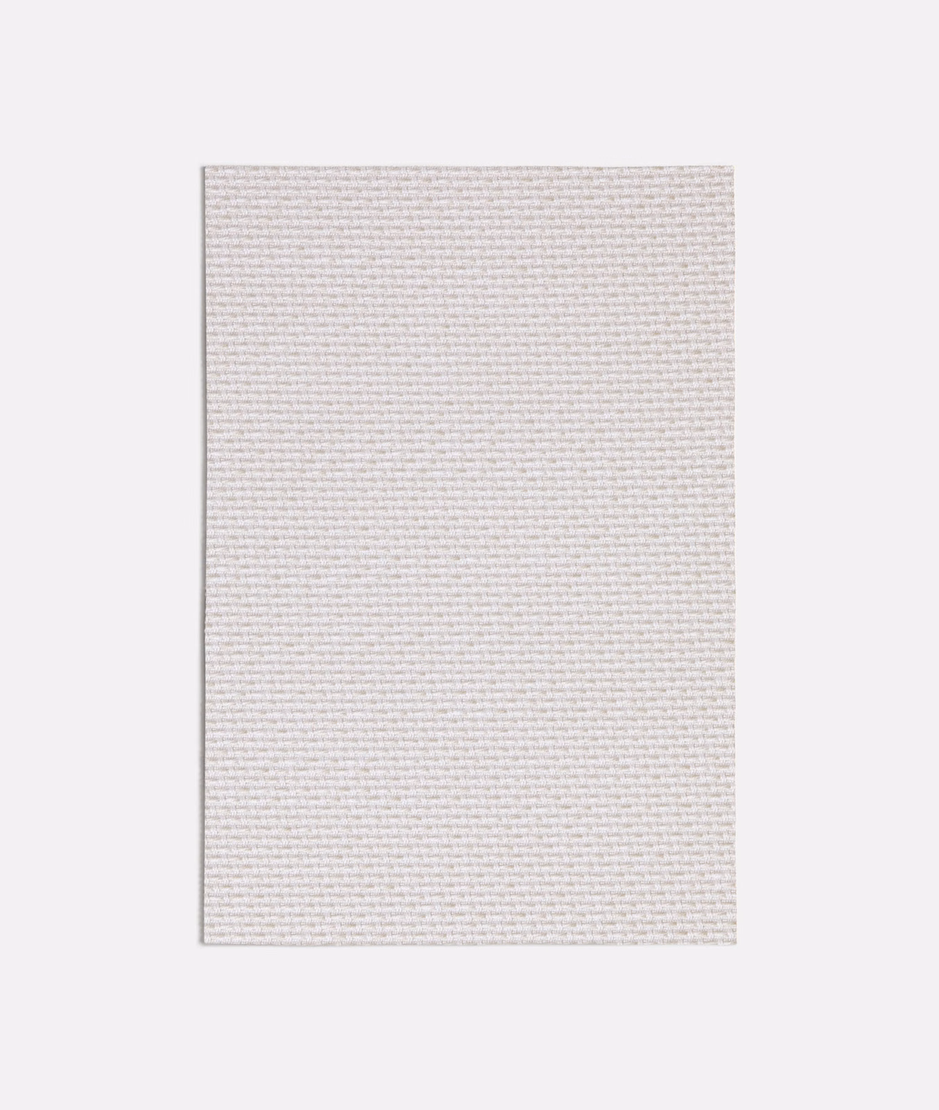 Pale sand-beige textile swatch with fine horizontal ridges and a soft pink-grey cast