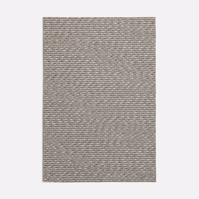 Muted taupe woven swatch with fine horizontal texture and softly mottled threads