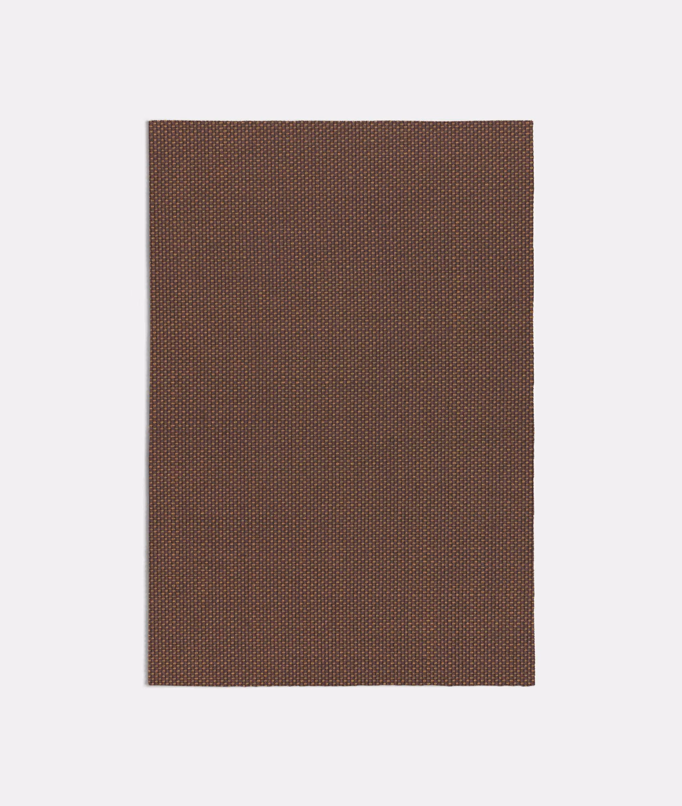Dense chocolate-brown weave with tiny lighter flecks and a finely textured surface