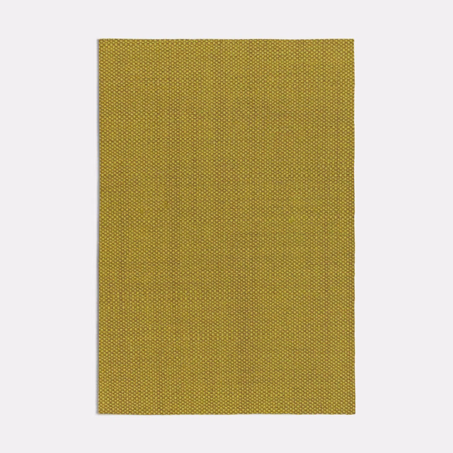 Olive-green woven swatch with a fine mustard micro-check and softly textured surface