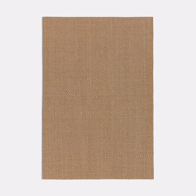Warm light-brown fabric with a tiny, tightly repeated pale-and-dark woven grid