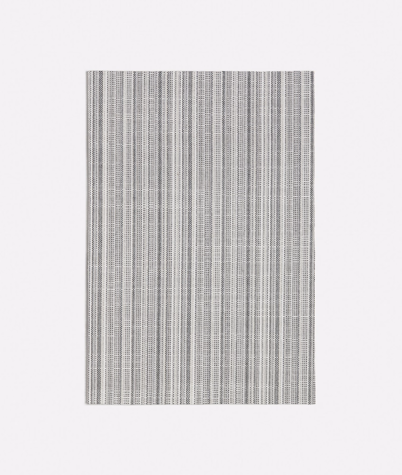 Cool grey and charcoal fabric with a fine, closely woven vertical stripe
