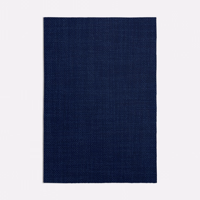 Deep navy blue textile swatch showing a fine, close woven crosshatch texture