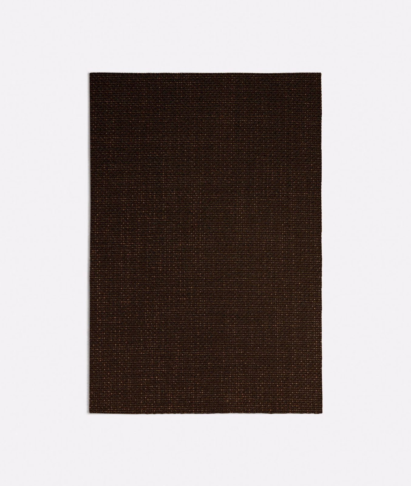 Deep espresso-brown woven textile showing a fine, compact, subtly flecked surface