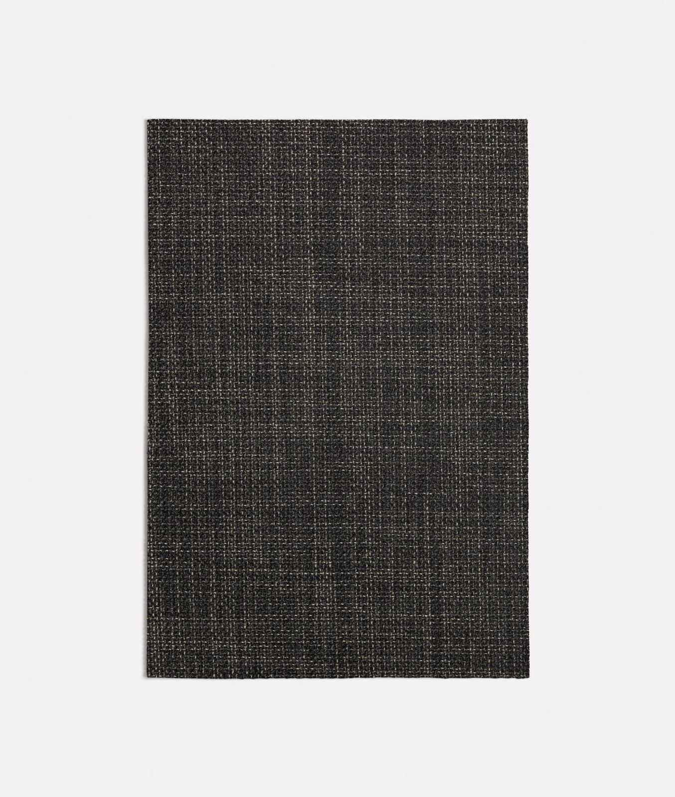 Dark charcoal-grey Sabbia swatch showing a fine, irregular crosshatch weave