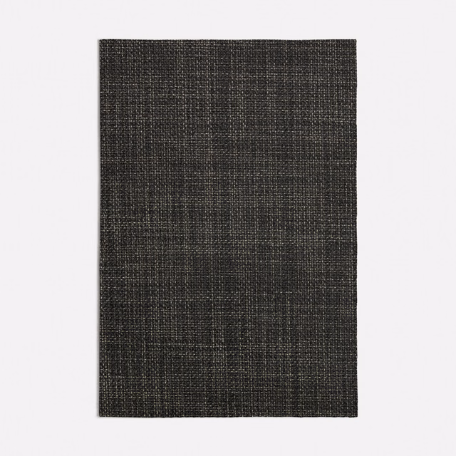 Dark charcoal-grey Sabbia swatch showing a fine, irregular crosshatch weave