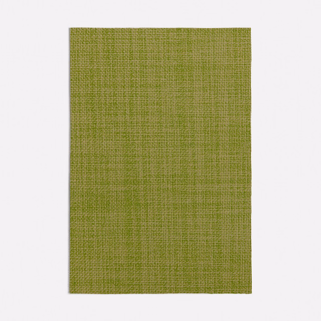 Muted olive-green Sabbia fabric showing a fine, even crosshatch weave