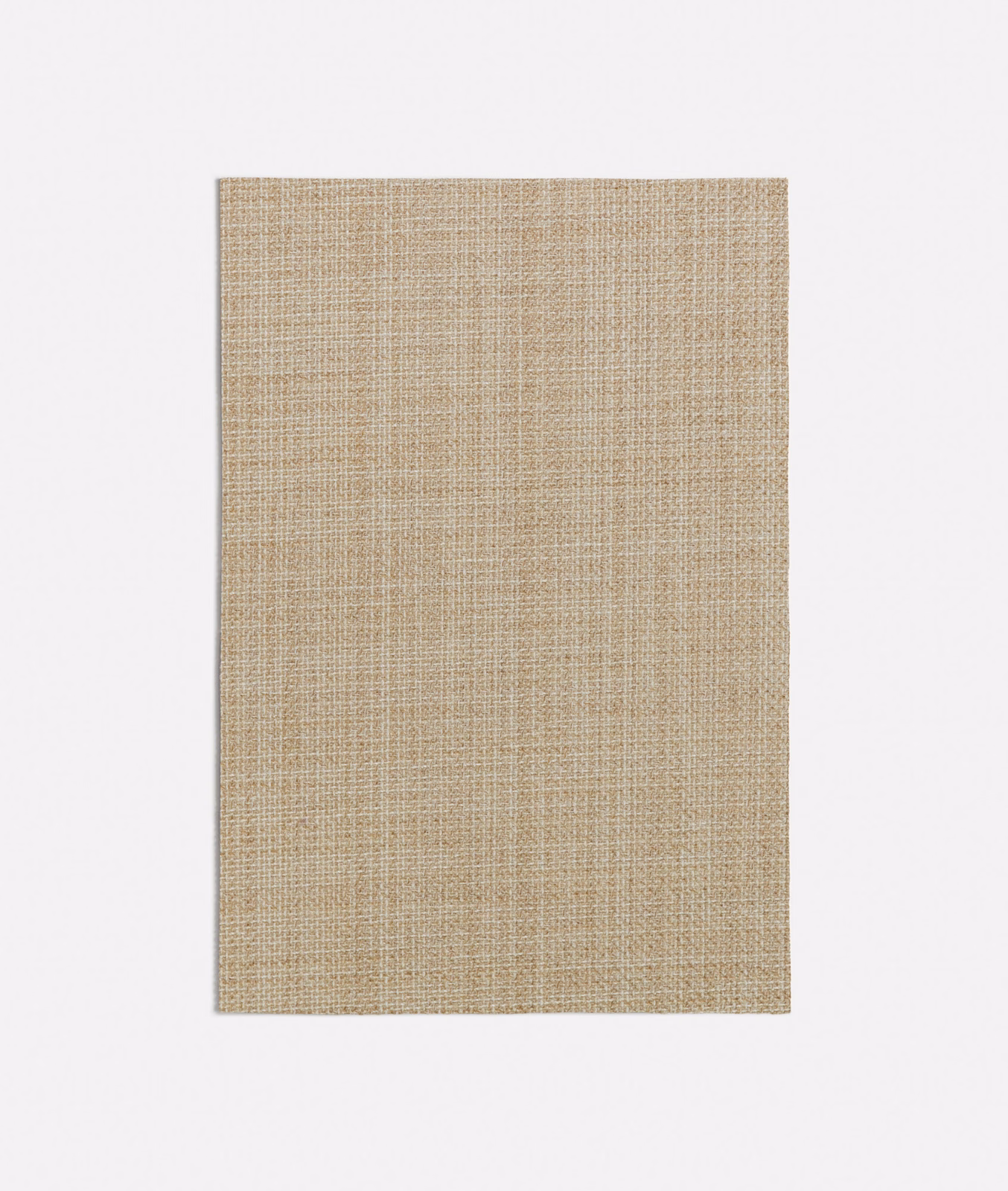 Warm sand-beige fabric swatch showing a fine, closely gridded crosshatch weave