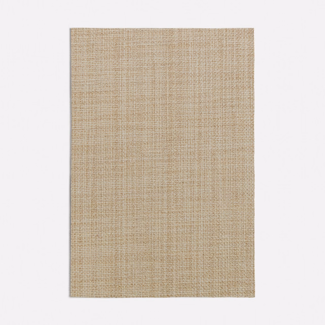 Warm sand-beige fabric swatch showing a fine, closely gridded crosshatch weave