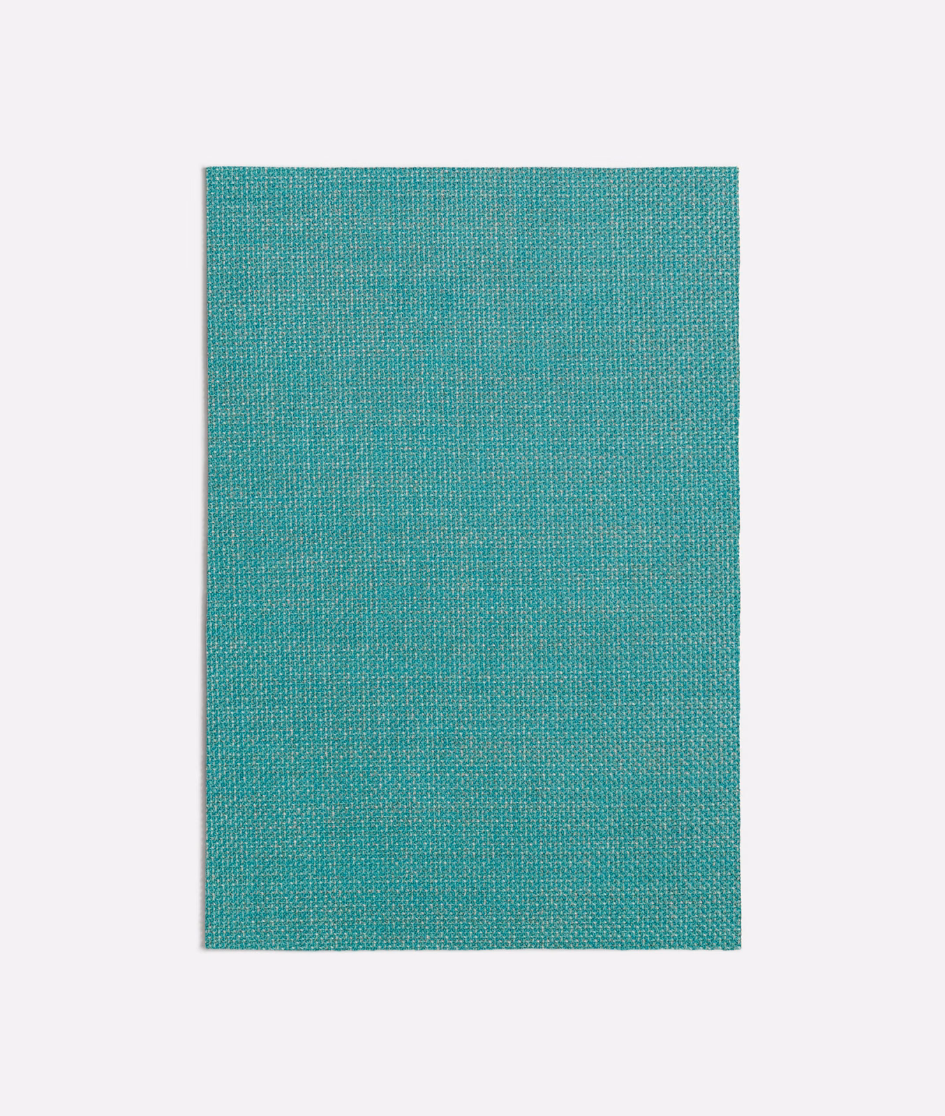 Cool turquoise woven swatch with a fine crosshatched, softly textured surface