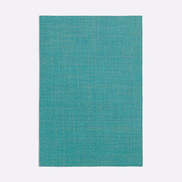 Cool turquoise woven swatch with a fine crosshatched, softly textured surface