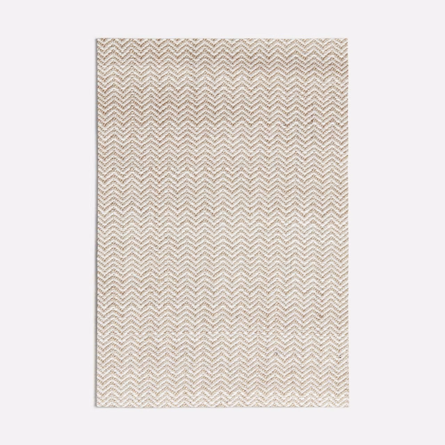 Pale oatmeal-beige woven swatch with a fine, repeating chevron texture