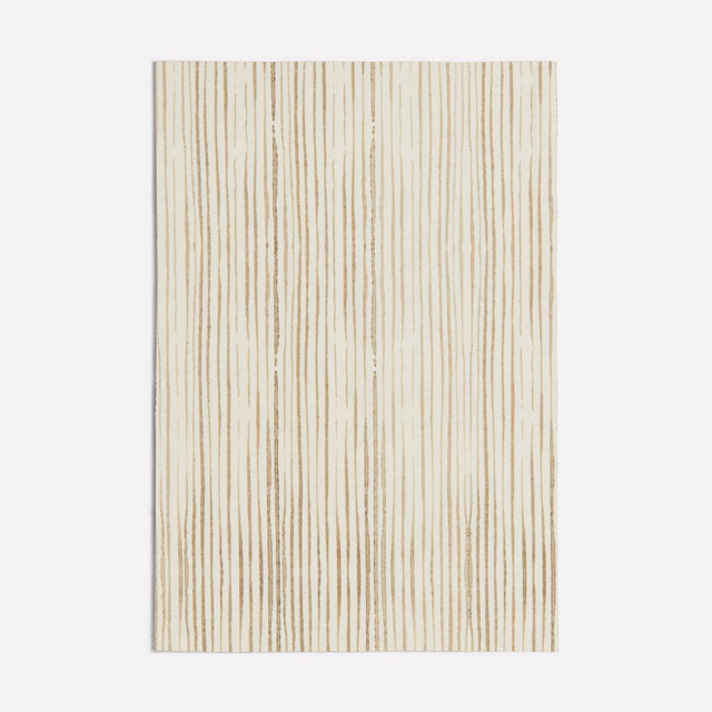 Warm ivory textile with fine uneven flax-beige vertical stripes and subtle woven texture