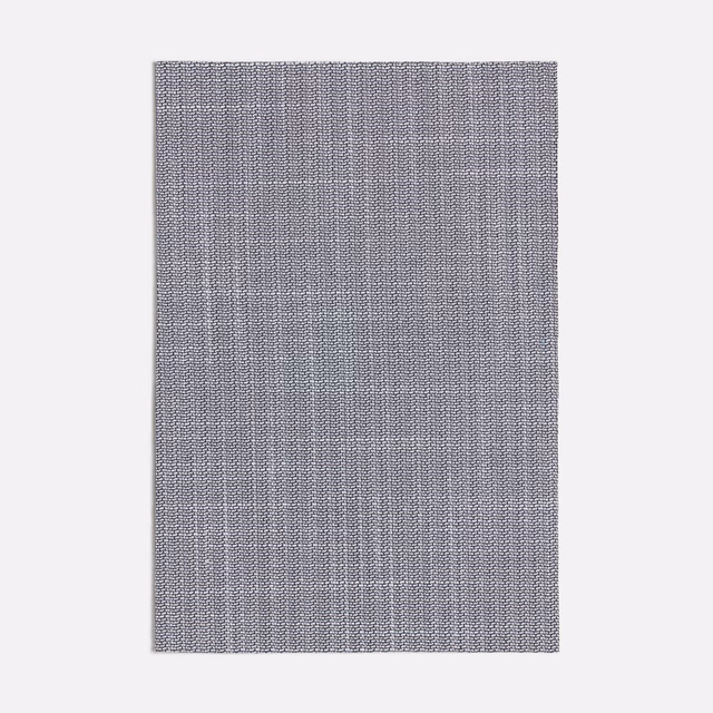 Muted blue-grey Stuoia textile with a fine checked weave and subtle vertical texture