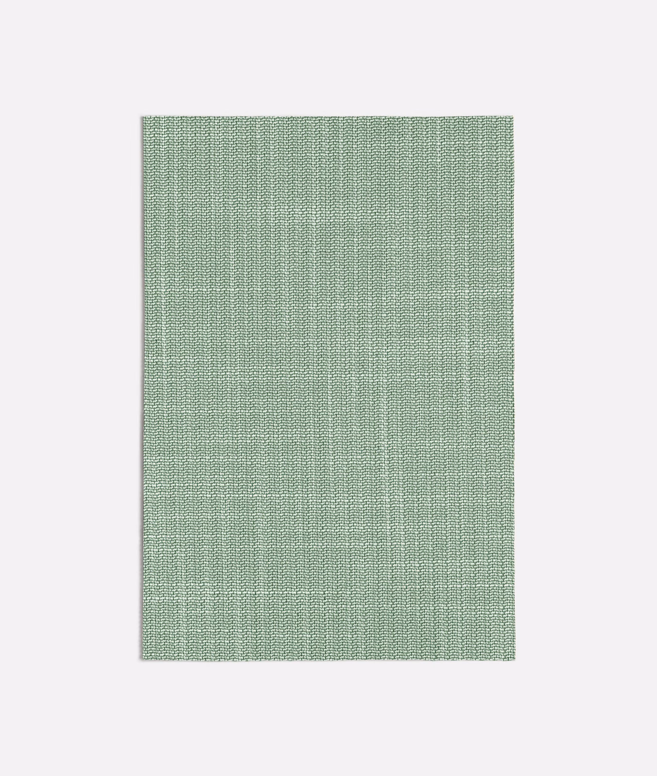Muted sage green fabric with fine basket weave and subtle vertical tonal striations