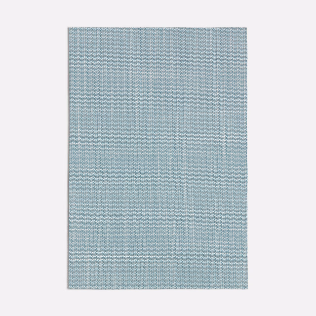 Pale seafoam blue-green woven fabric with fine vertical striations and crosshatch texture