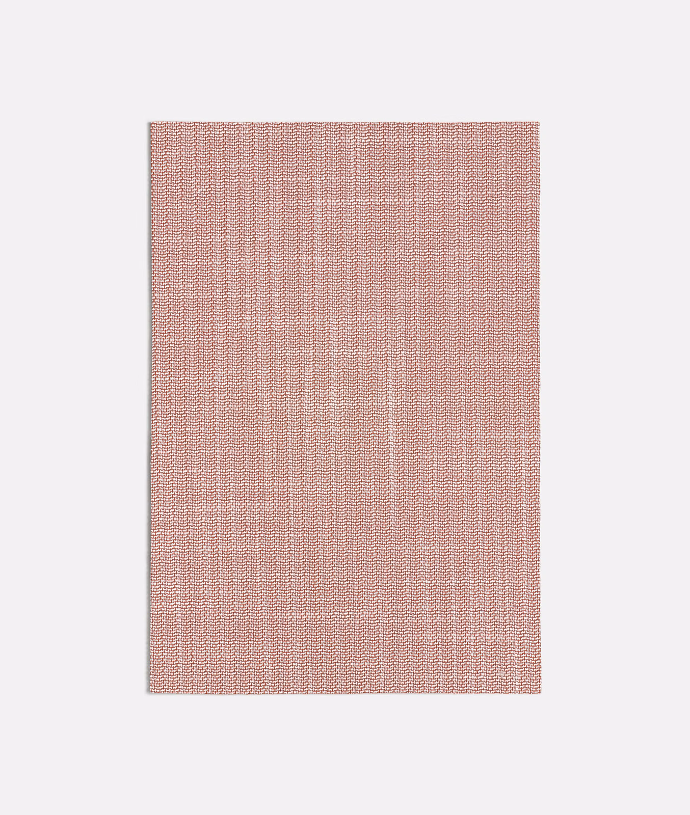 Close woven swatch in dusty terracotta pink with fine vertical texture