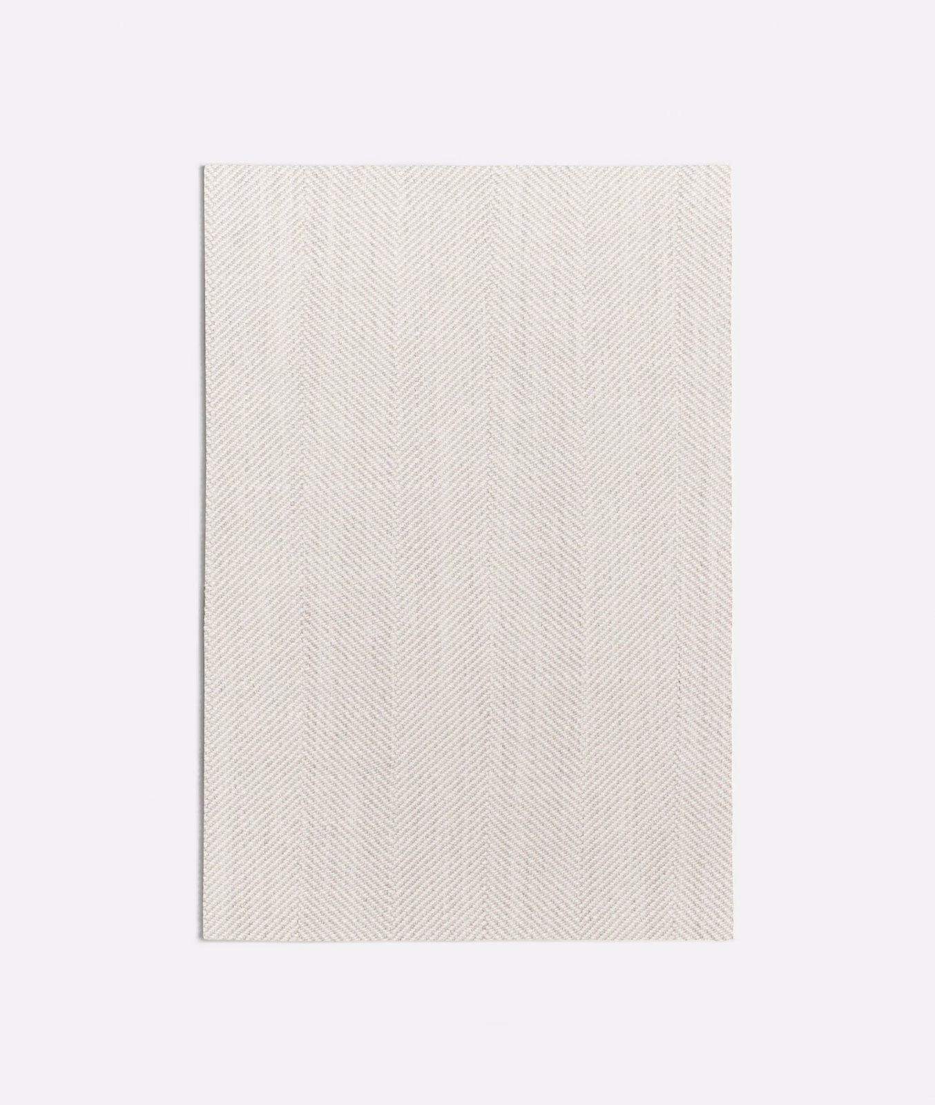 Pale tan-grey fabric swatch with fine vertical herringbone lines and woven texture