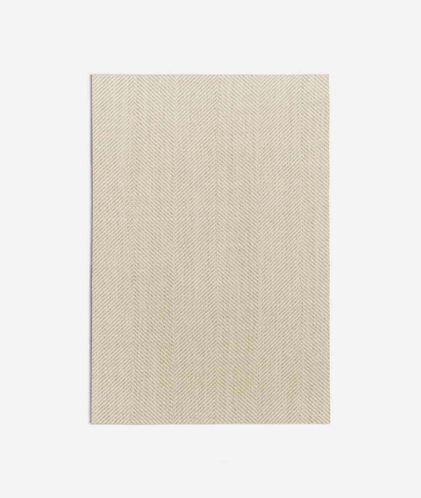 Pale tan Dedar fabric swatch with a fine vertical herringbone weave