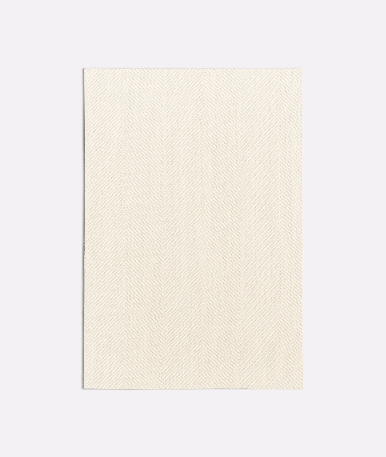 Pale off-white fabric with fine tan vertical herringbone weave