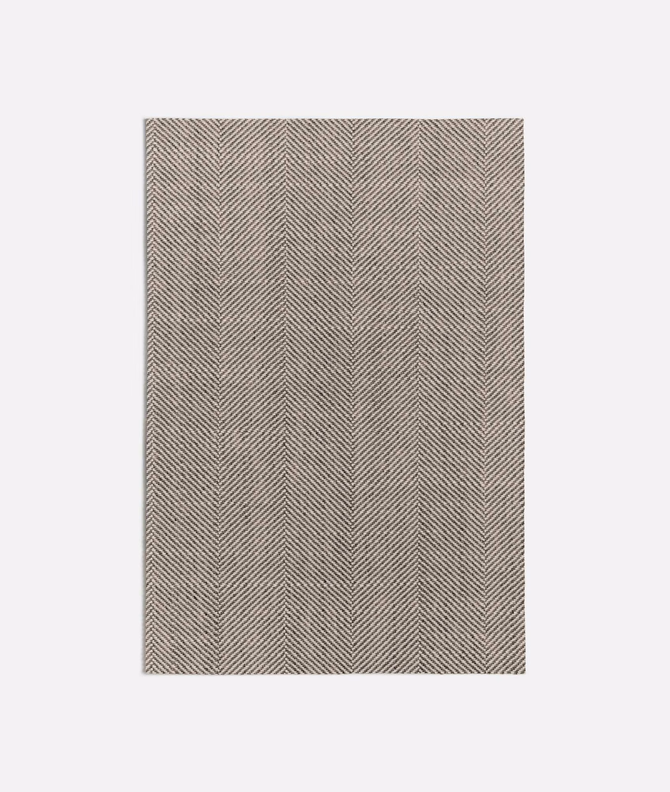 Warm taupe textile with narrow vertical herringbone stripes and a softly textured weave