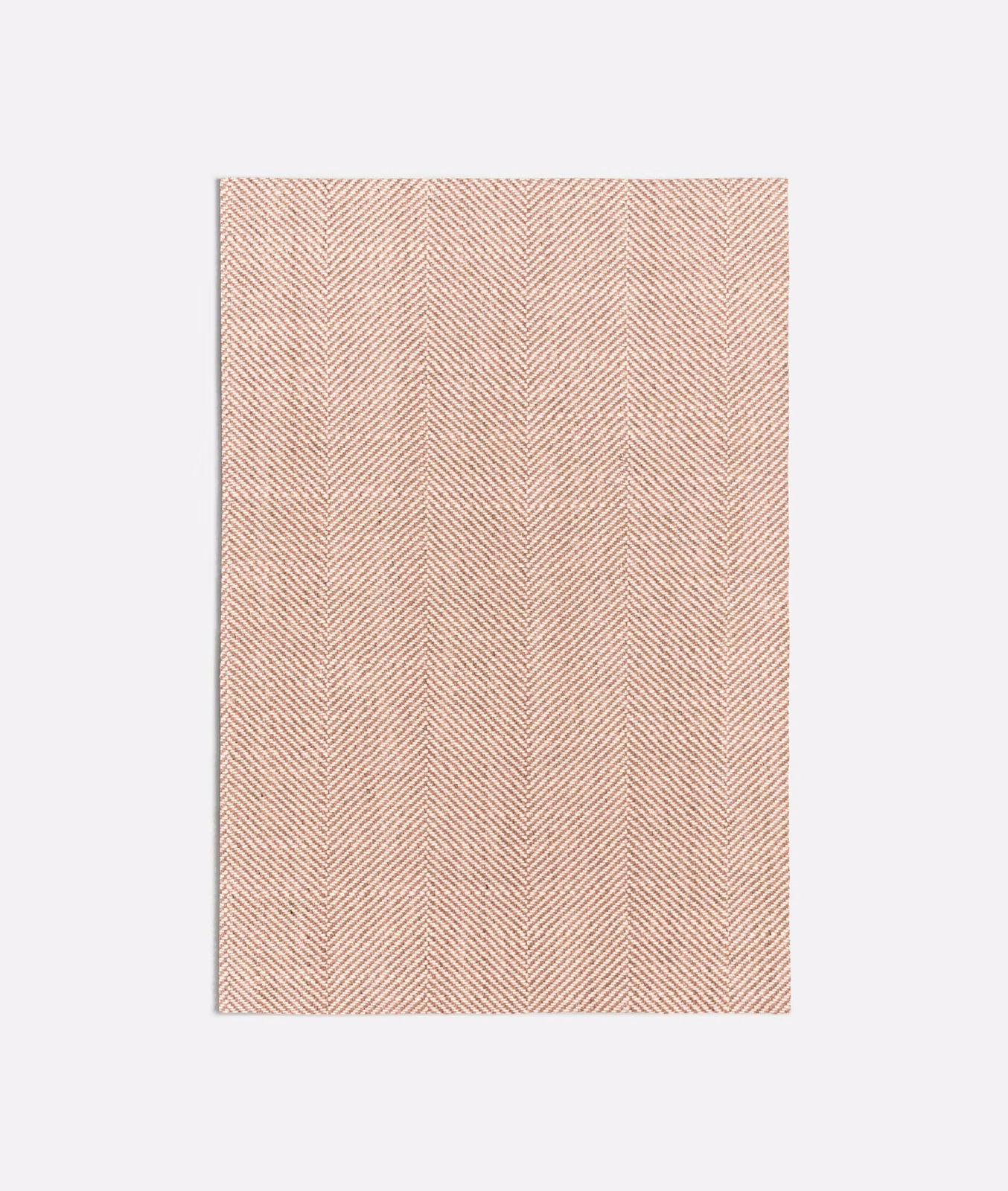Pale blush-terracotta textile with fine vertical herringbone chevron lines