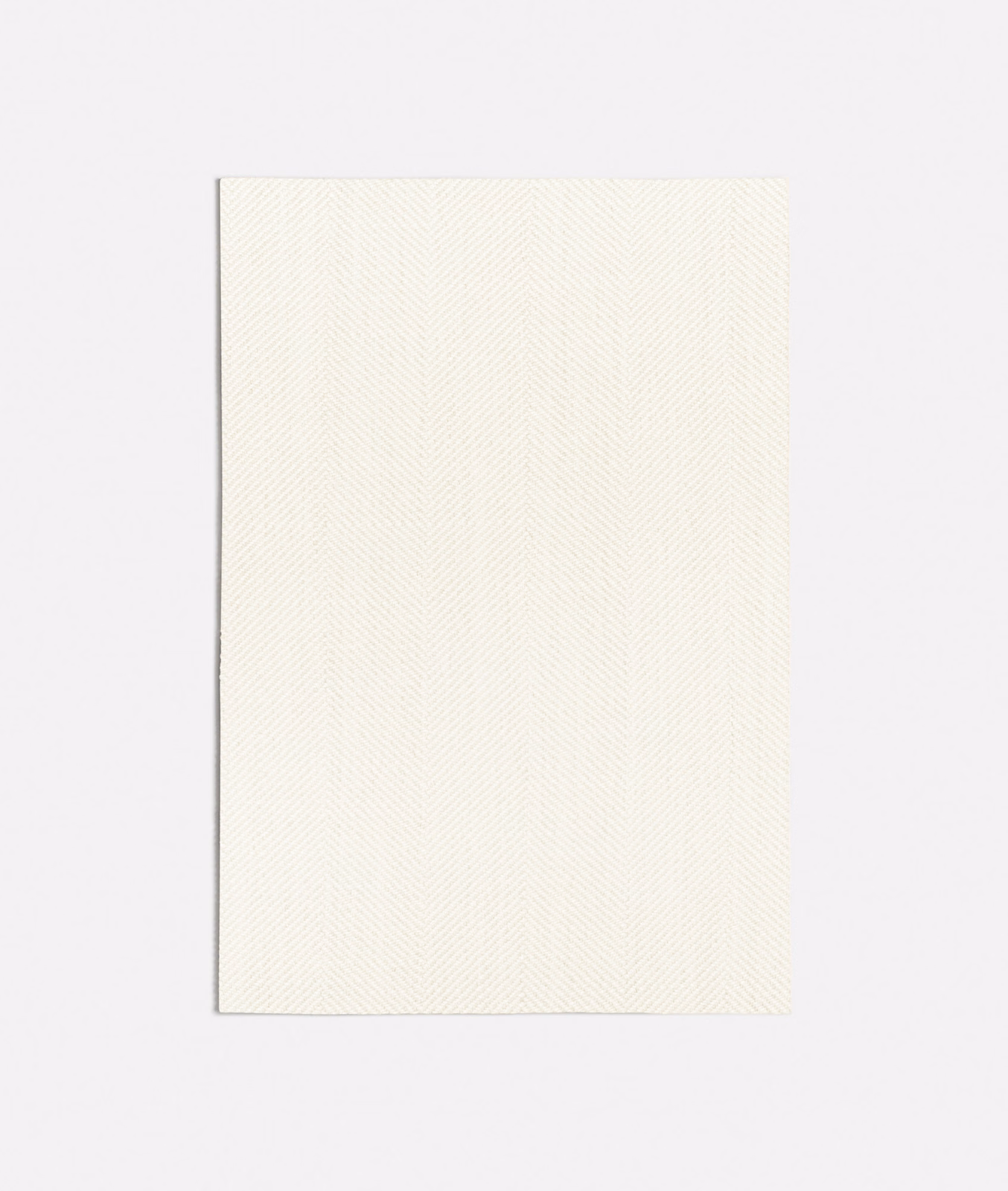 Warm ivory fabric swatch with subtle fine herringbone diagonal weave