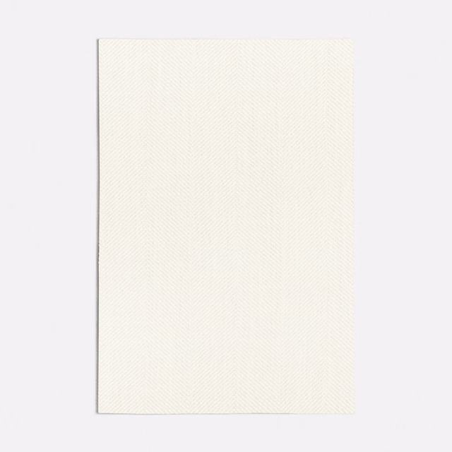 Warm ivory fabric swatch with subtle fine herringbone diagonal weave