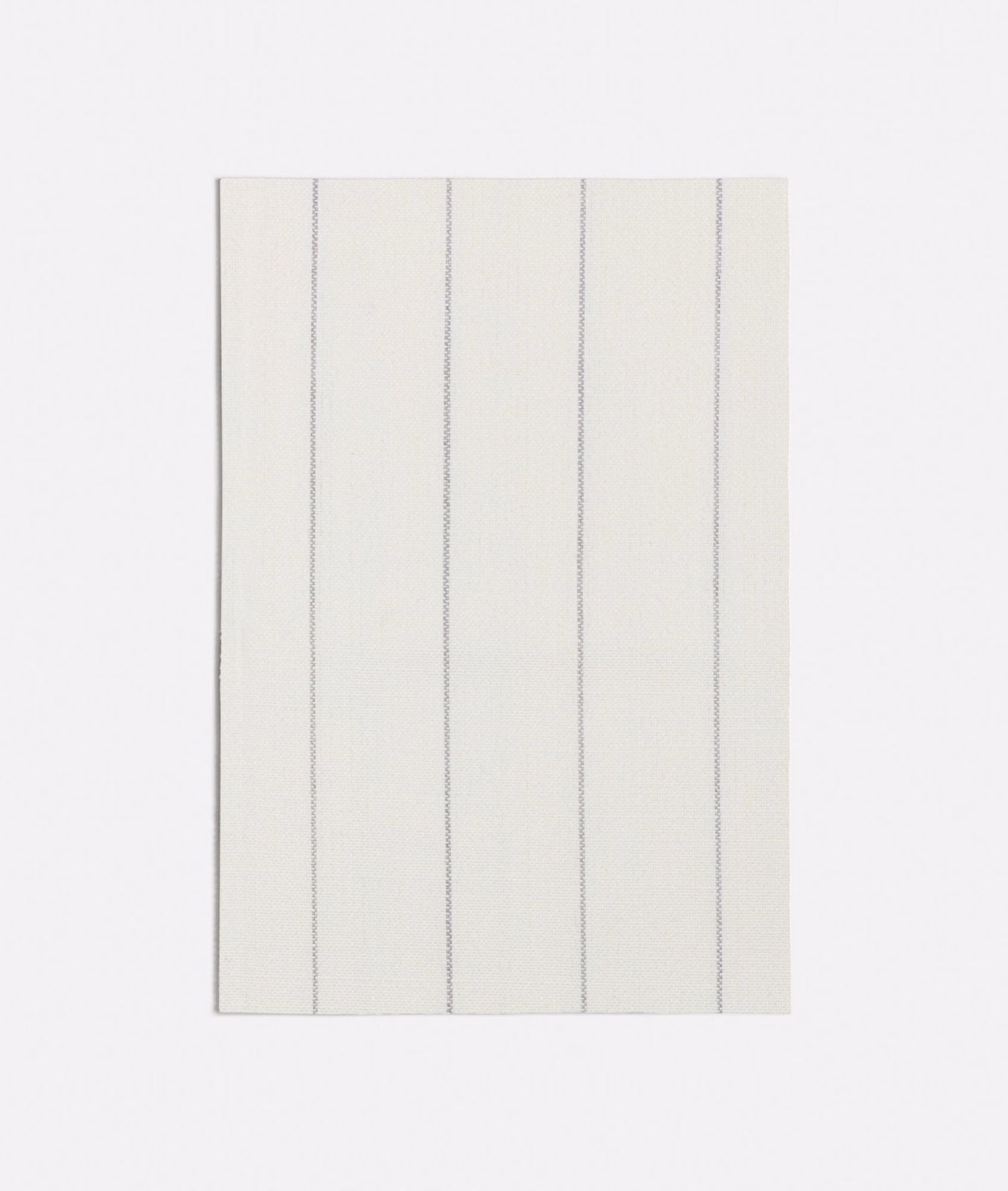 Pale cool grey woven swatch with fine dotted vertical stripes
