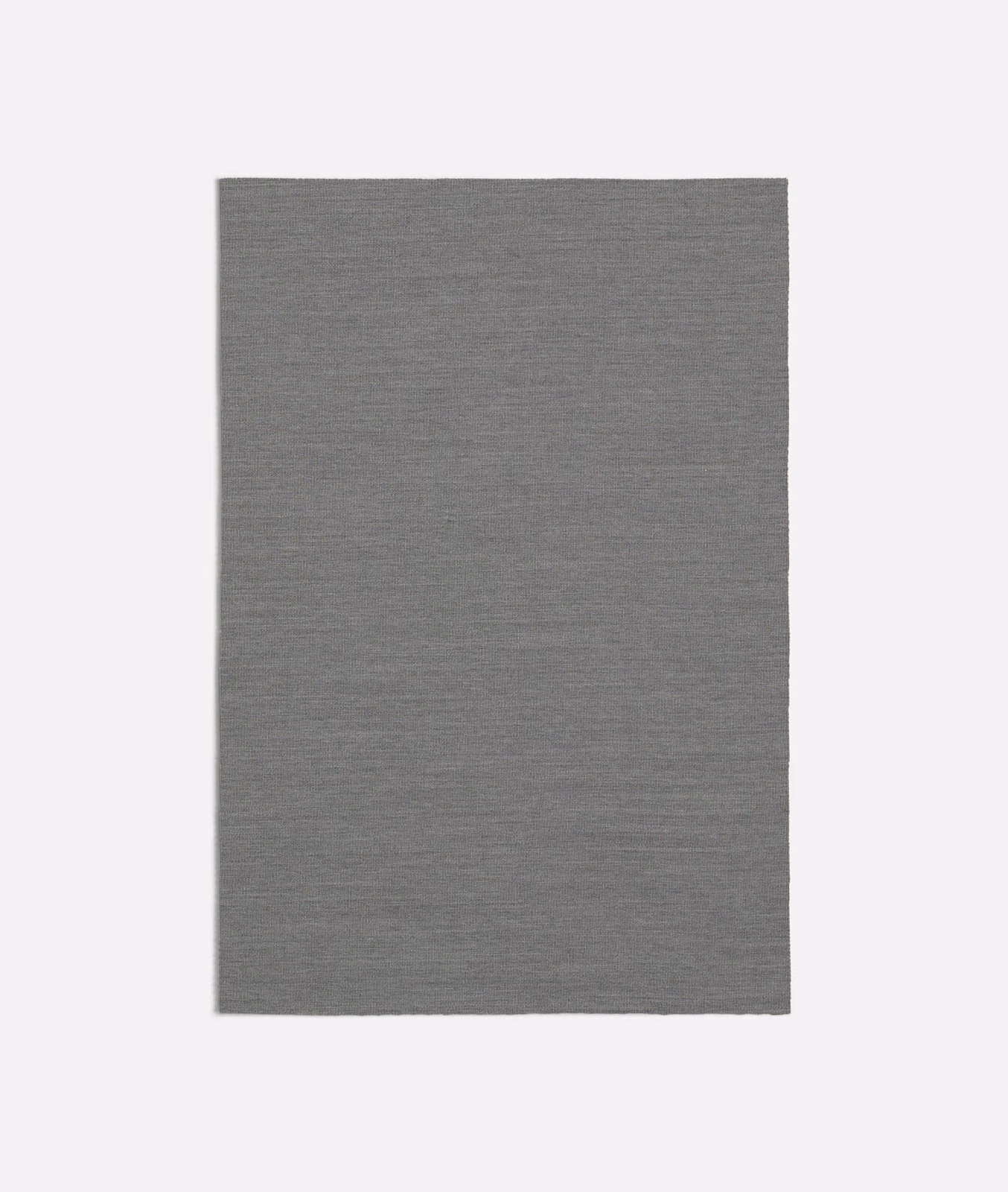 Rectangular grey textile swatch showing fine horizontal woven lines and a softly mottled surface