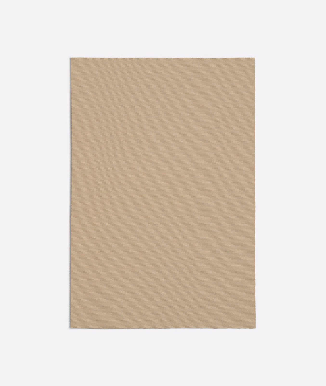 Warm sandy beige plain-weave fabric swatch with subtle linen-like surface texture
