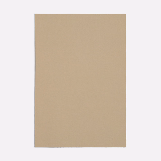 Warm sandy beige plain-weave fabric swatch with subtle linen-like surface texture