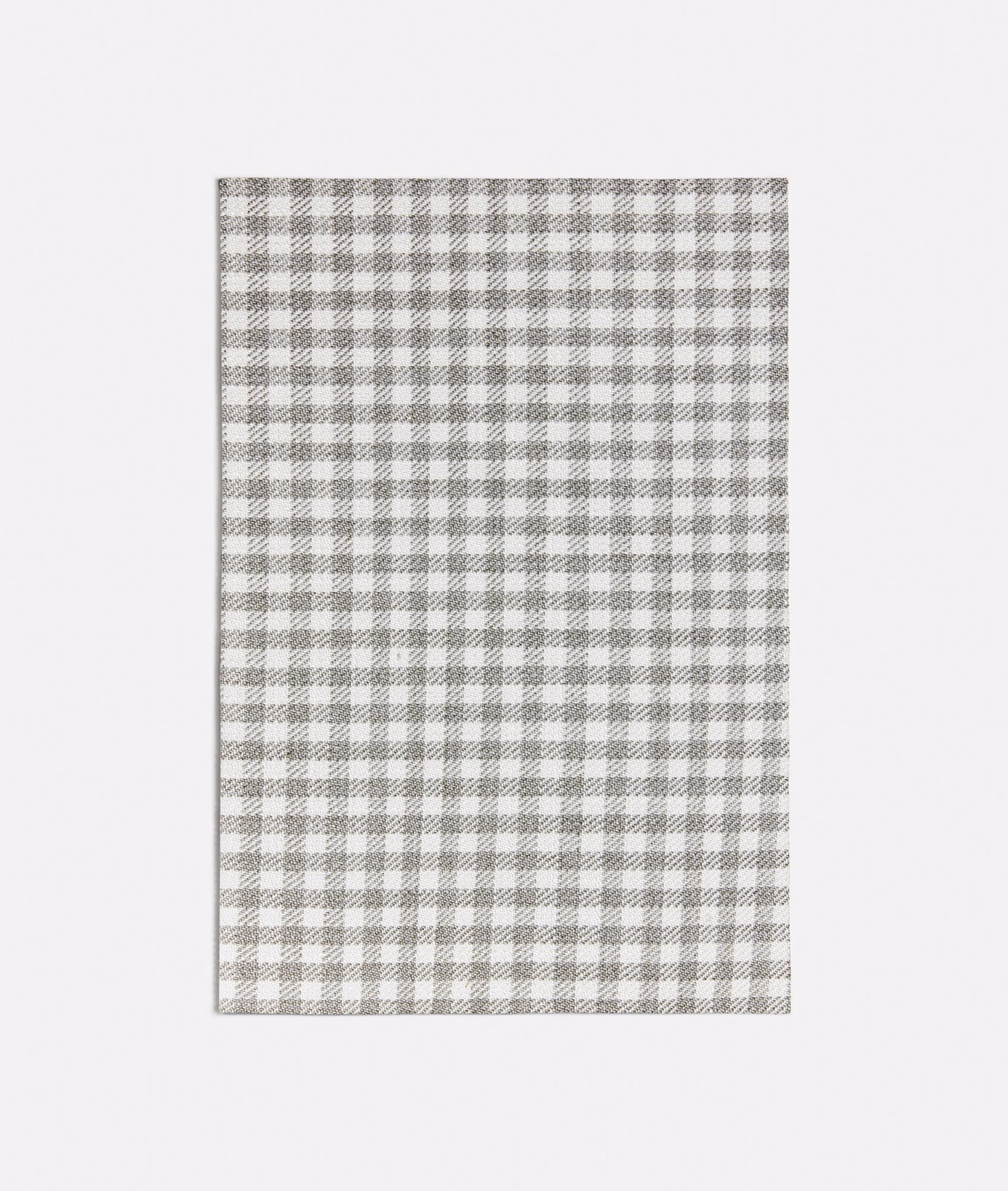 Close-set cool grey and white check with a softly textured woven surface
