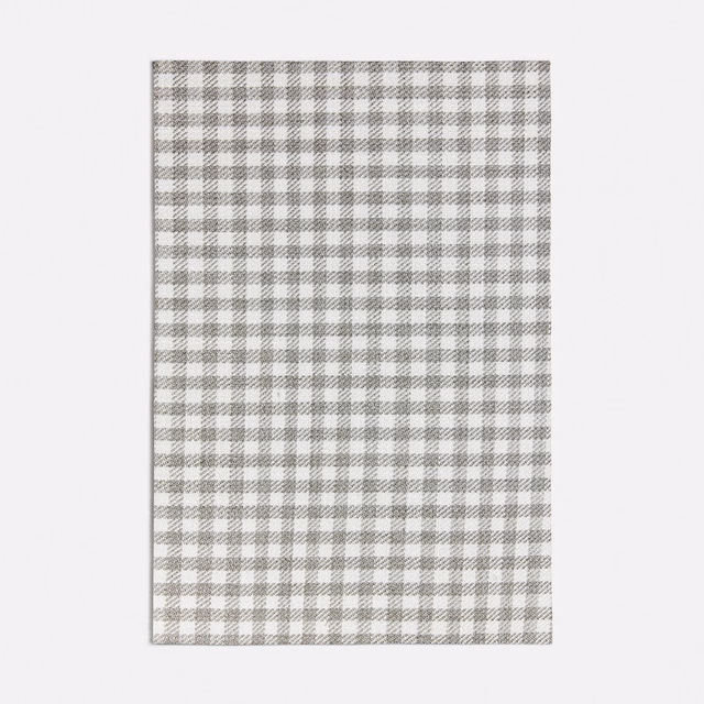 Close-set cool grey and white check with a softly textured woven surface