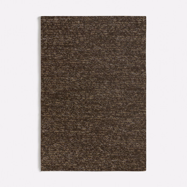 Deep brown woven swatch with mottled horizontal texture and subtle warm flecks
