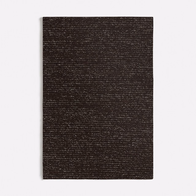Deep espresso-brown woven swatch with fine horizontal flecks and matte texture