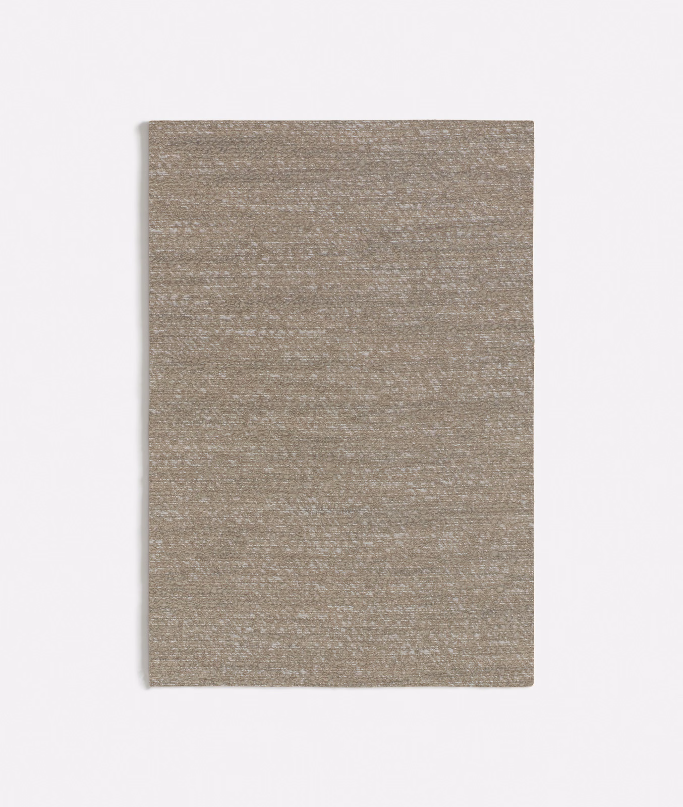 Warm taupe-grey textile swatch with fine horizontal slub and softly flecked weave
