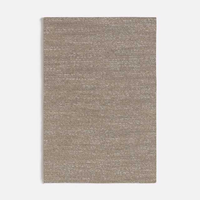 Warm taupe-grey textile swatch with fine horizontal slub and softly flecked weave