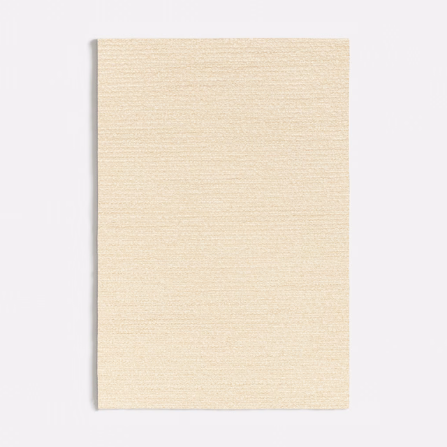 Pale ivory Tricot textile showing a subtle horizontal grain and softly tactile weave