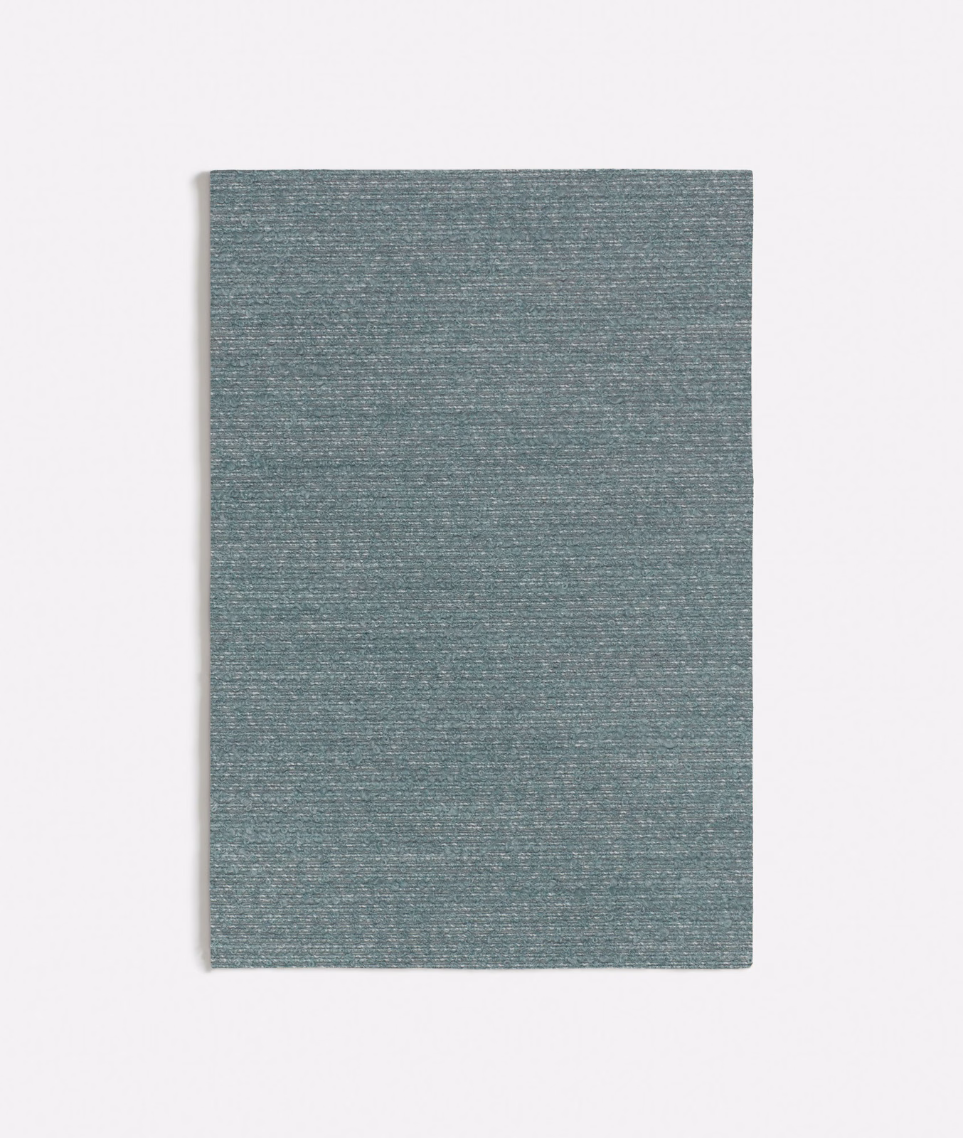 Cool greyed seafoam textile with fine horizontal striations and a lightly heathered surface