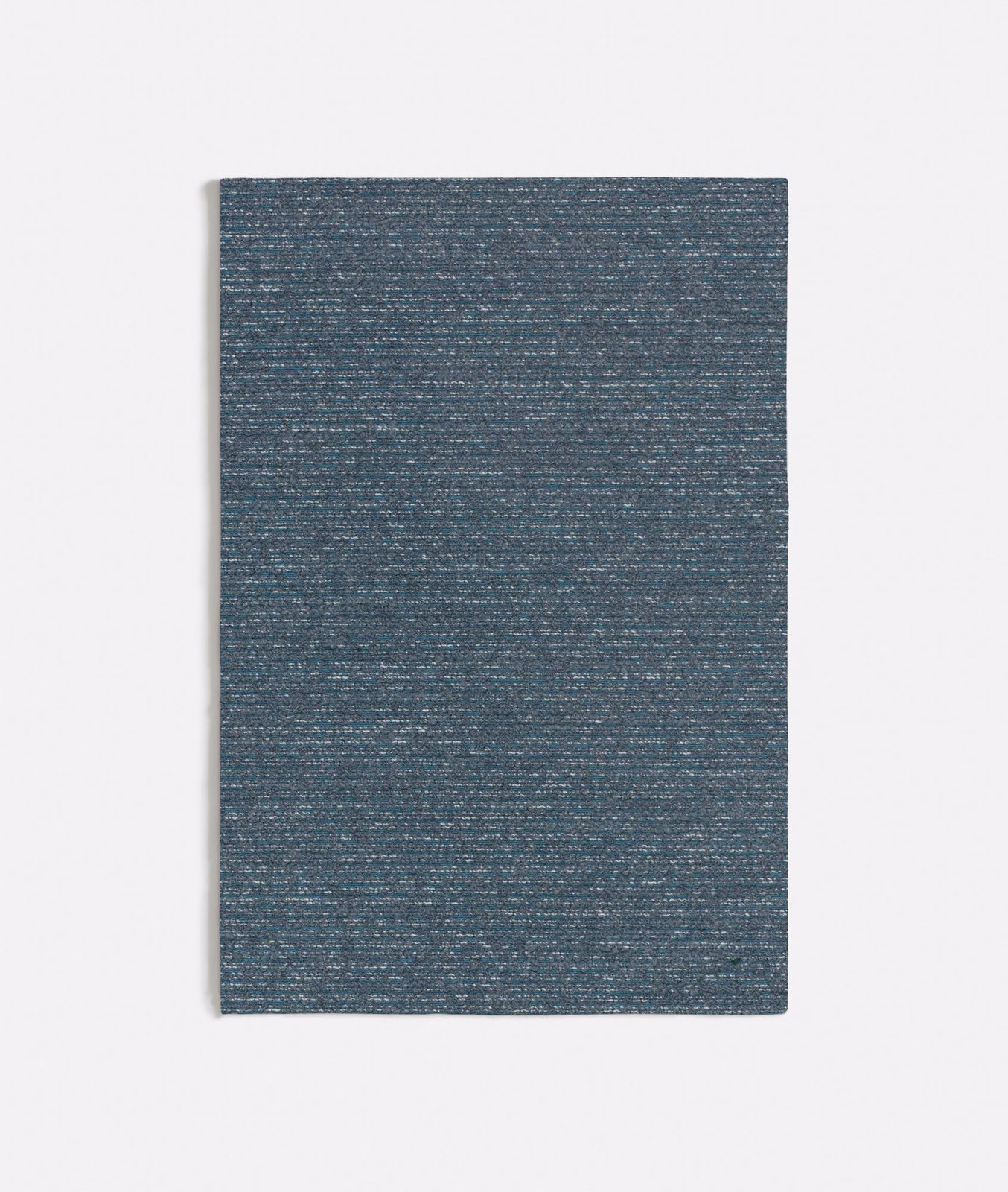 Close view of dark seafoam fabric with fine, horizontal woven texture