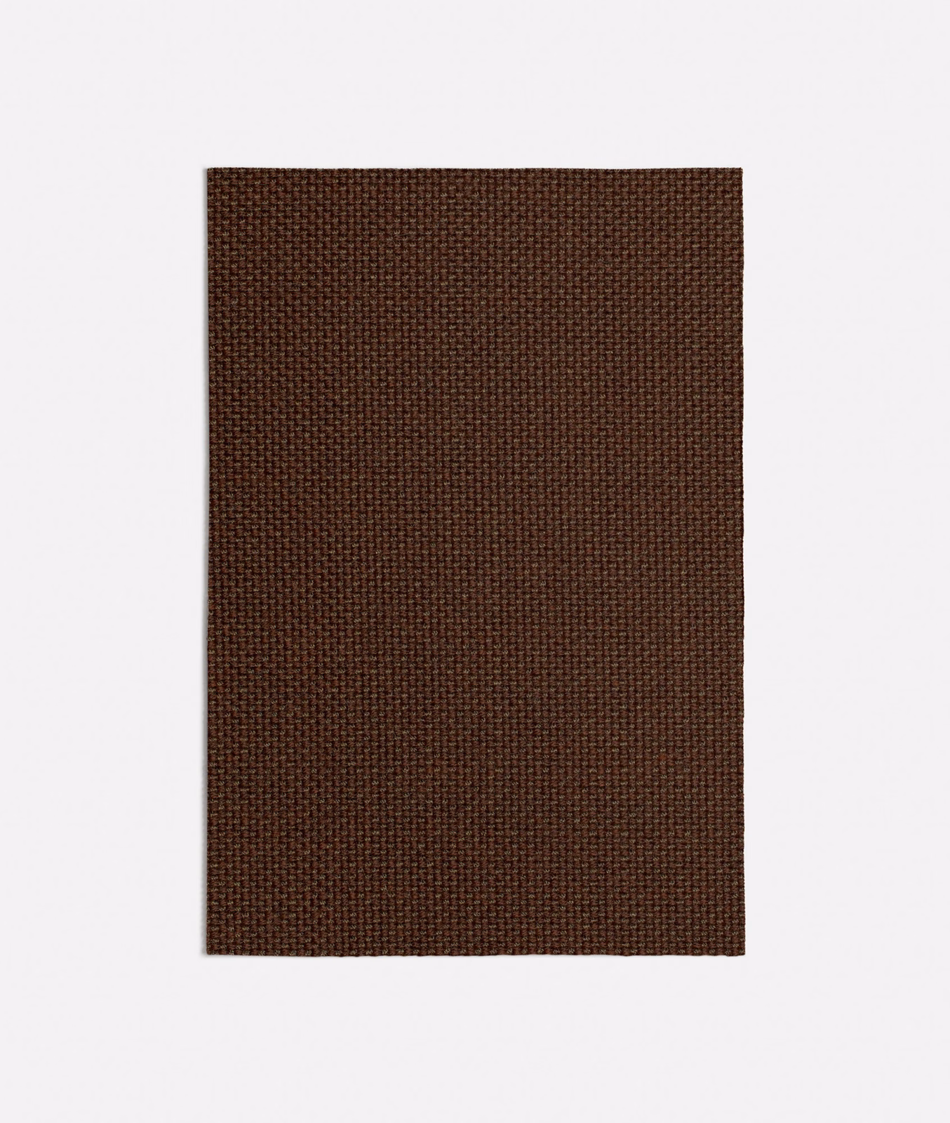 Close-up of dark chocolate-brown Zagora fabric with a compact woven grid
