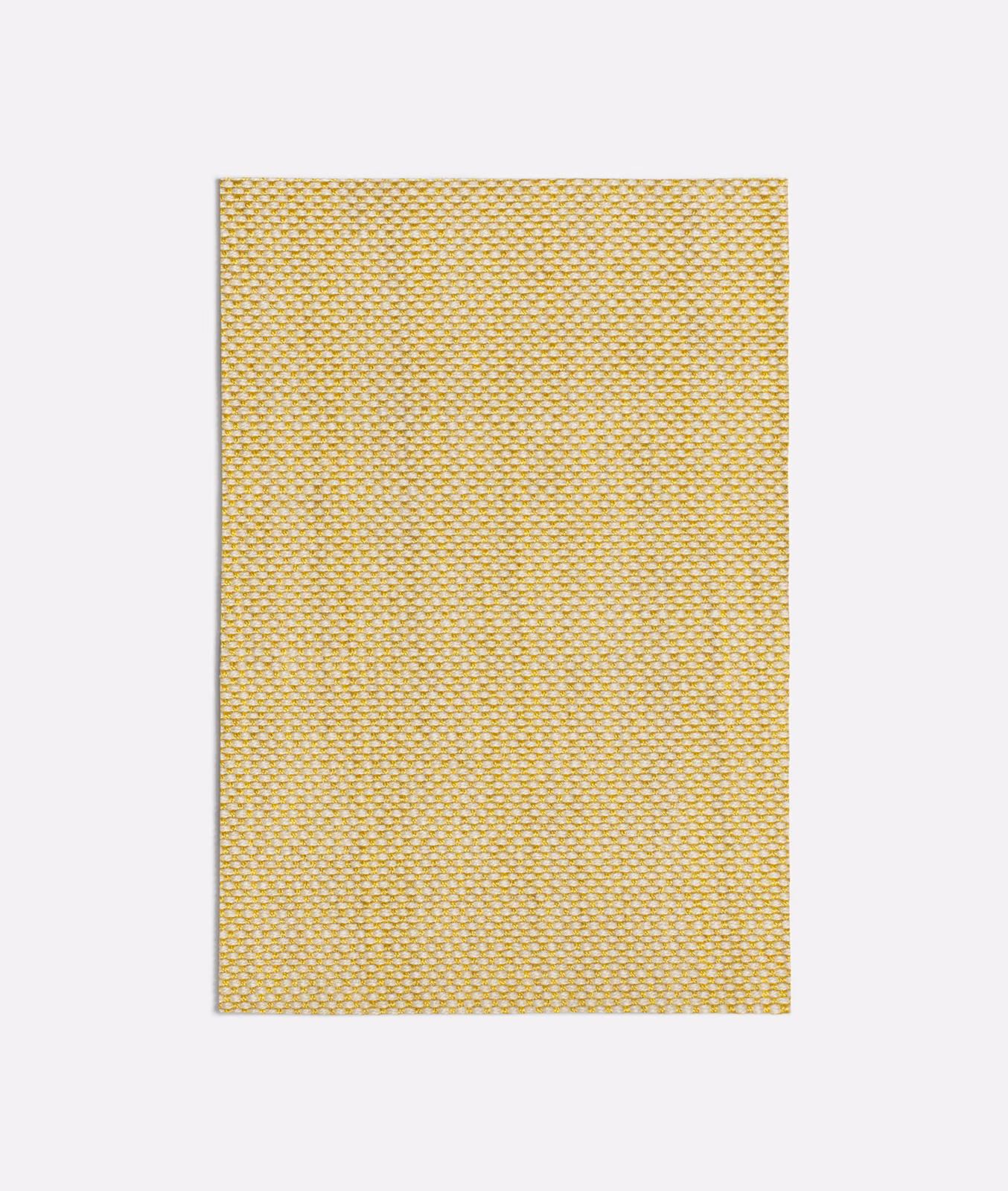 Lemon-yellow woven swatch with a tiny pale geometric lattice texture