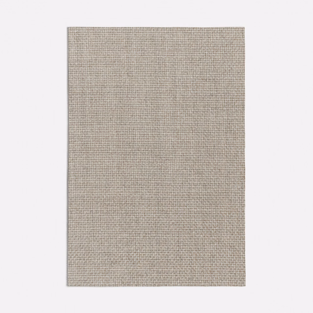 Soft grey taupe Zagora Linen swatch showing a fine, even crosshatched weave