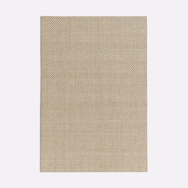 Warm beige Zagora Linen swatch showing a fine, tightly woven micro-check texture